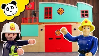Feuerwehrmann Sam - Playmobil Feuerwehr besucht die neue Feuerwehr Station! Playmobil Film
