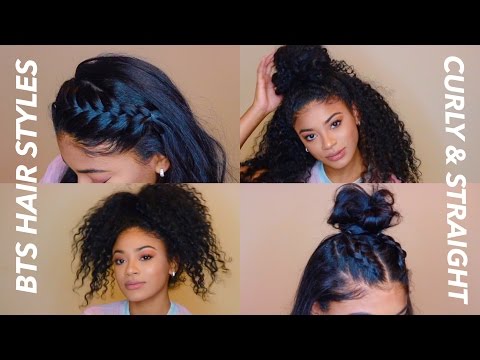 Back to School Hairstyles Curly & Straight | jasmeannnn - YouTube
