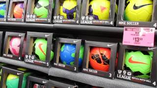 Getting a soccer ball at the Big 5 store
