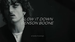Slow It Down - Benson Boone (Sub. Español + Inglés)