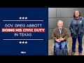 Governor Greg Abbott Does His Civic Duty in Texas