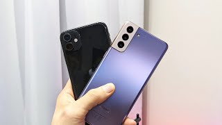 Пример Видео Samsung Galaxy S21+ Vs Iphone 11