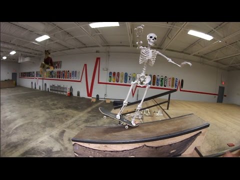 Skeleton Tries Skateboarding!