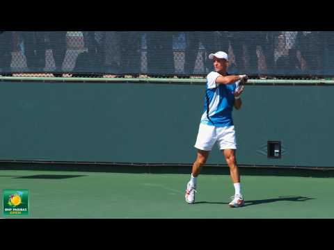 Nikolay ダビデンコ warming up in slow motion HD-- Indian Wells Pt． 17