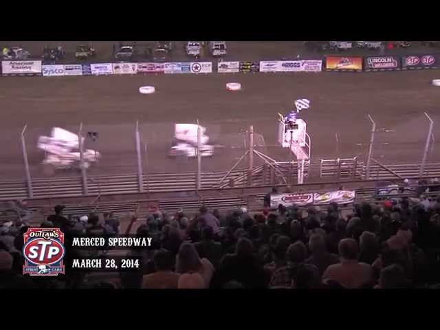 Highlights: World of Outlaws STP Sprint Cars Merced Speedway March 28th, 2014