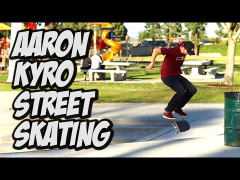 STREET SKATING WITH AARON KYRO !!!!