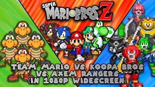 Smbz - Team Mario Vs Koopa Bros Vs Axem Rangers 1080P Widescreen Flashing Lights Warning