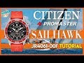 Tutorial! | Citizen Promaster Sailhawk 200m Solar Quartz Diver JR4061-00F Unbox & Review