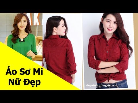 Top áo sơ mi nữ đẹp | 50 kiểu áo sơ mi nữ đẹp thời trang phần 15