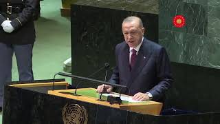 Hurbaşkanı Erdoğan, Birleşmiş Milletler 76. Genel Kurulunda Konuşuyor