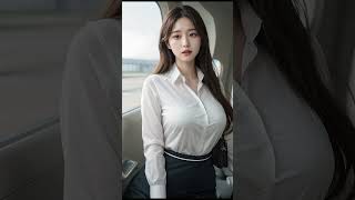 [4K] KOREAN FLIGHT ATTENDANT SHOWING PANTIES | AI LOOKBOOK