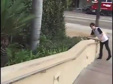 Skateboarder impales himself on a sprinkler!