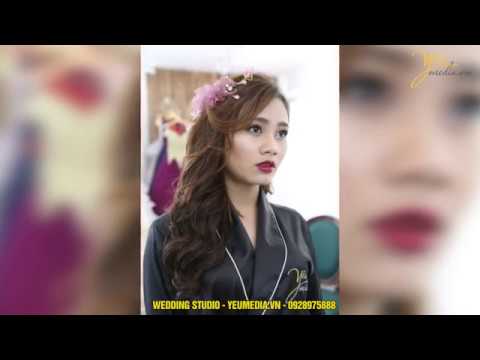 Make up cho cô dâu chụp hình cưới với áo dài ở Hà Nội