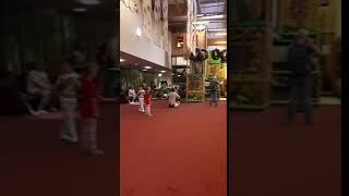 Milena And Stefania Play On The Indoor Playground