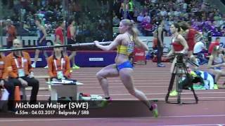 Michaela Meijer Slow Motion Pole Vault At European Indoor Championchips