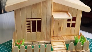 Membuat Miniatur Rumah Cantik Dari Stik Es Krim.
