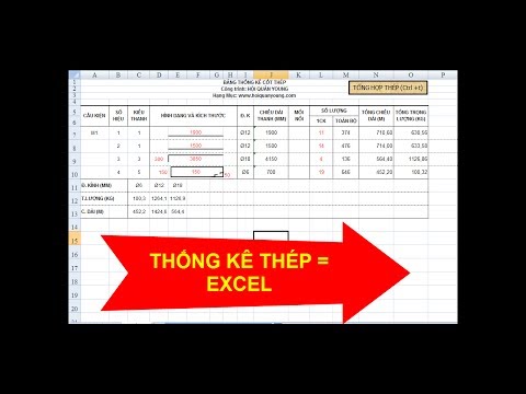 Thống kê thép bằng Excel rất chất