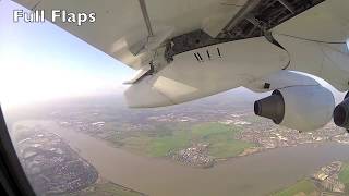 Landing at London City (LCY) UK - RWY27 (Window View)