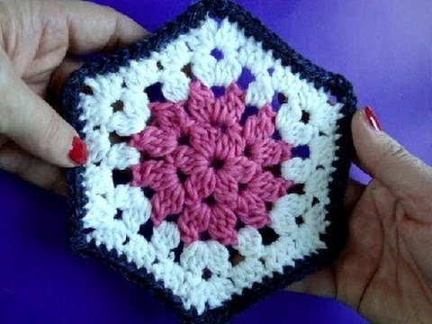 Шестигранные мотивы крючком видео Шестигранные мотивы крючком видео