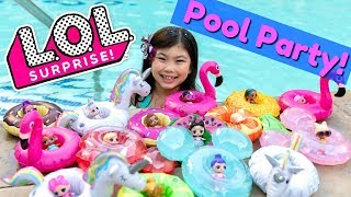 Lol Surprise Pool Party In Beverly Hills Under Wraps Series 4 Eye Spy End Of Summer Mini Floaties
