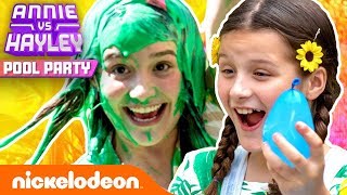 Annie & Hayley Make 💯 Water Balloons w/ Katie Donnelly! | Pool Party - Ep. 2 | N