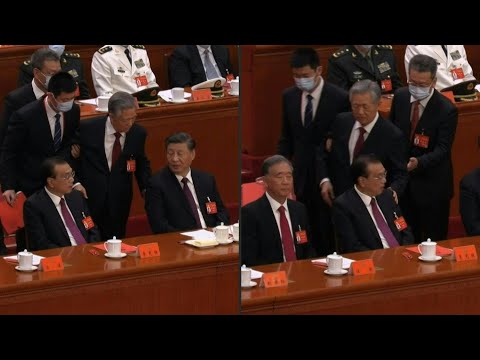 Former Chinese leader Hu unexpectedly leaves Congress closing ceremony | AFP - YouTube (10月22日 23:00 / 10 users)