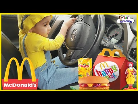 Kids Pretend Play with McDonald’s Drive Thru || Minion Driving Parents car to McDonalds (SKIT)