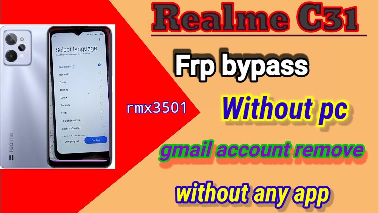 Realme C31 frp Bypass || realme c31 gmail account remove Realme C31 frp Bypass || realme c31 gmail account remove