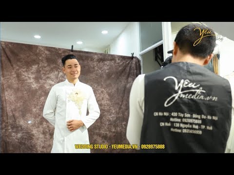Hậu trường chụp ảnh áo dài nam, vest chú rể Yêu Media
