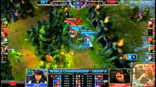 SKT T1 (Faker Ahri) VS TSM (Reginald Gragas) Gr A Highlights - S3 World Championship
