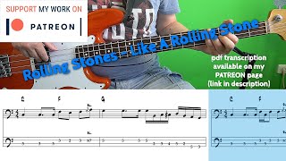 Rolling Stones - Like A Rolling Stone (Bass Cover With Tabs)