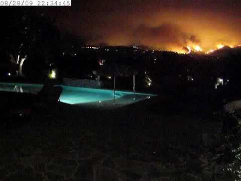 La Canada Flintridge Station Fire Time-lapse video 08 28 2009 - 24 hrs compressed to 6 min