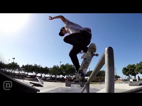 Skateboarder Carlos Vega Nollies Over Crook on NKA