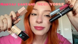 MAKYAJ ÇANTAMDA NELER VAR| Nyx kapatıcı, Clinique gloss , Maybelline Fit me, Tel