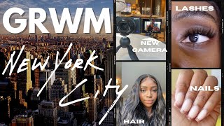 a grwm for nyc vlog - nails, hair, outfits, new camera & more!