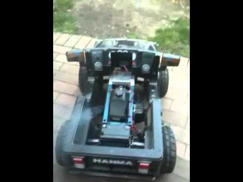 homemade RC Hummer! 1st Test Of My Home Made Rc Hummer Blew The Hbridge For The Steering Servo Coz Feedback Wire Were Too Close To The...