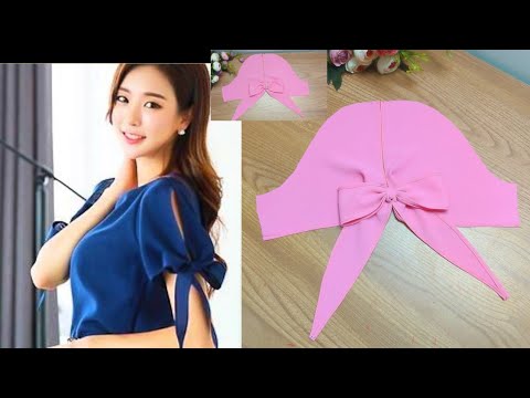 Thiết kế tay áo buộc nơ kiểu 2/ sleeve design/ fashion sleeve/ Bow tie sleeve type 2