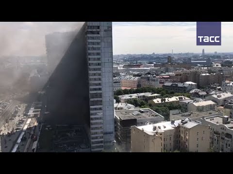Пожар в высотке на Новом Арбате Пожар в высотке на Новом Арбате