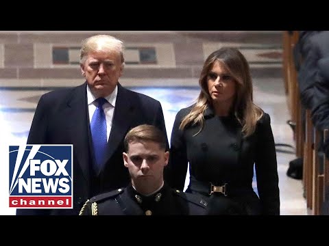 Trumps greet Obamas at President George H.W. Bush's funeral