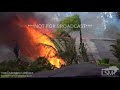 5-5-2018 Leilani Estates - Hawaii Volcano - Lava Flows Busts Gate - Overtakes Homes and Vehicles