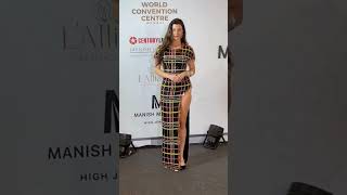 Georgia Andriana Arrived At Manish Malhotras Couture Show In Mumbai.