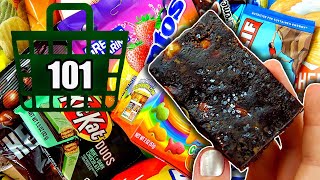 Ruffles Potato Chips, Clif Energy Bar, Hersheys Chocolate Drops, Dfish Crackers, Bark Thins, Utz