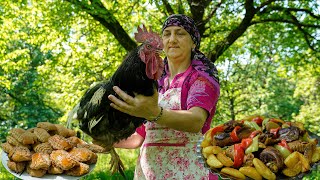 Cuisiner Un Gros Coq Au Village - Recette De Délicieux Biscuits Azerbaïdjanais De La Villageoise
