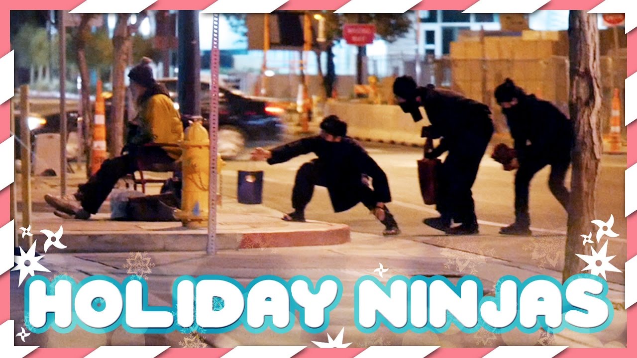 Holiday Ninjas Secretly Give Homeless Stuff