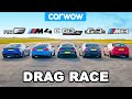 BMW M4 v AMG C63 S vs Lexus RC F v old M3 &amp; C63: DRAG RACE
