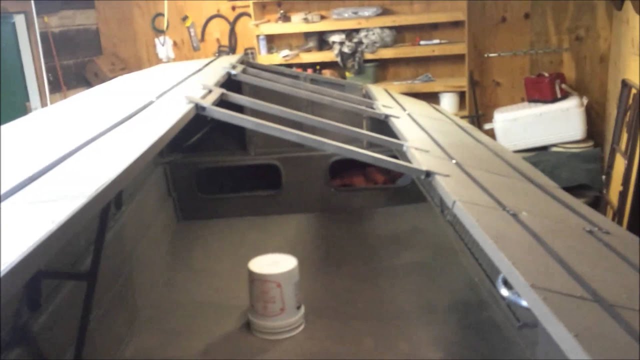 Custom Aluminum Duck Boat Blind Part VI Carolina Skiff - YouTube