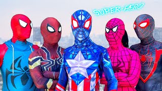 Superhero's All Story 1 || Spider-Man Red , White , Pink , Venom And Rick Hero ( Funny, Dark Movie )