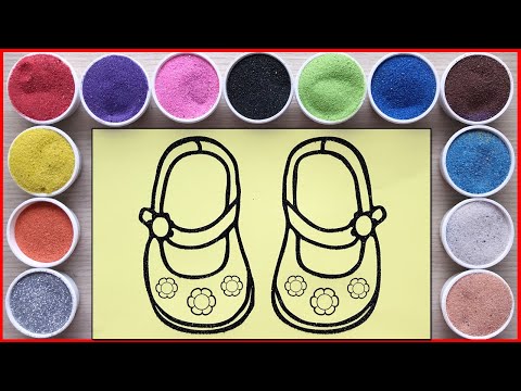 Tô màu tranh cát đôi giày búp bê xinh xắn - Sand painting doll shoes so cute (Chim Xinh)