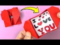 Paper valentine origami easy DIY. Paper Heart. How to make valentines out of paper