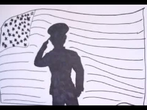 How to draw a American soldier|Flag - YouTube